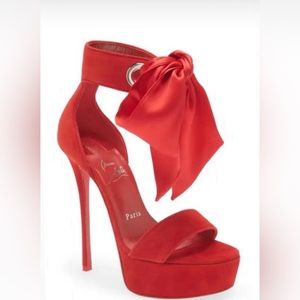 Christian Louboutin TORRIDA ALTA 150 Silk Tie Bow Platform Heels Pumps Shoes